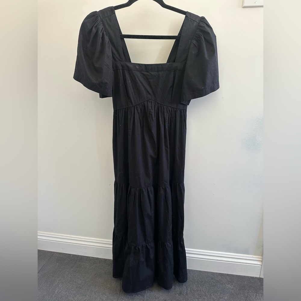 NWOT Abercrombie & Fitch Black Square Neck Midi Dress